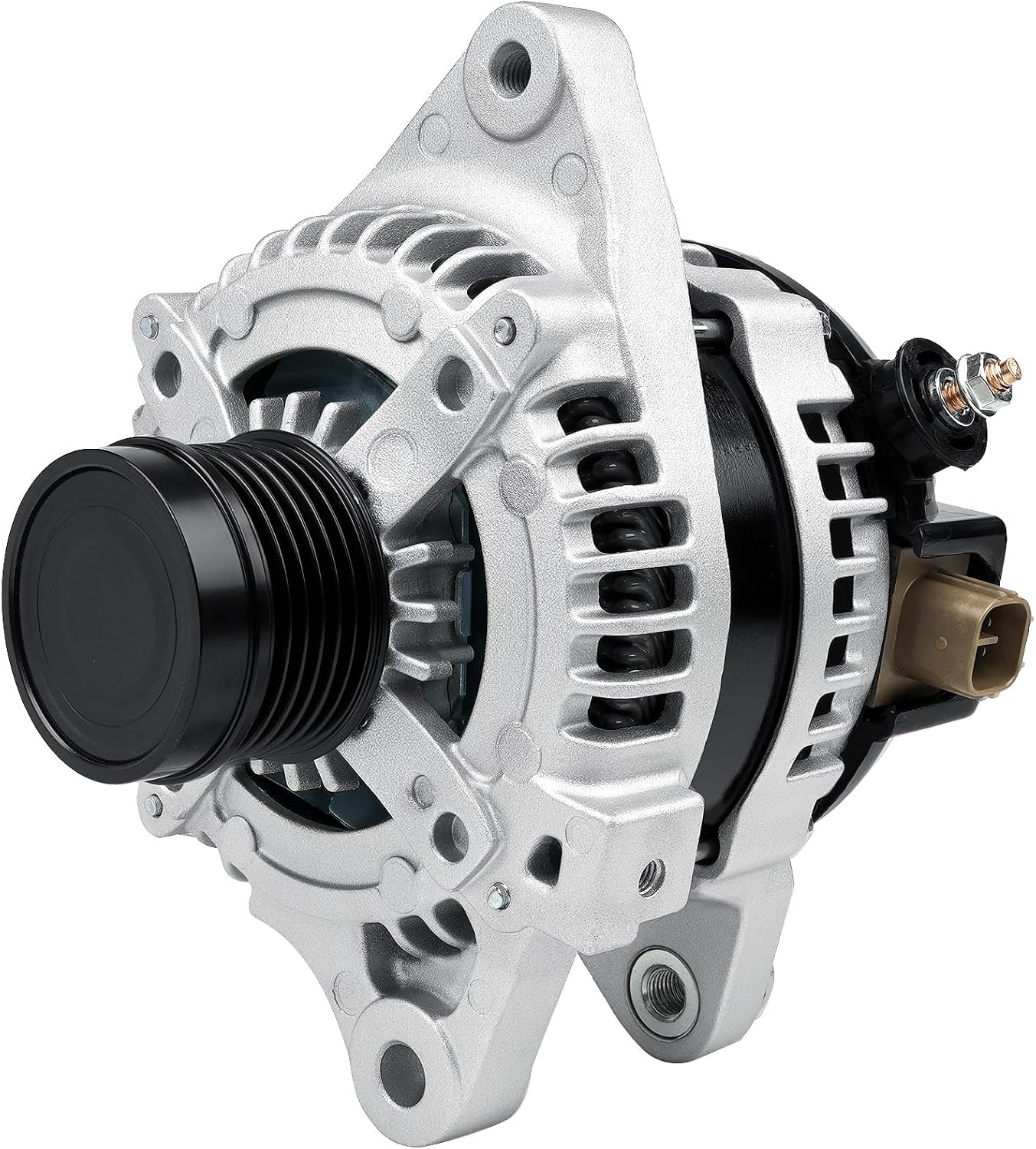 Alternator 11385N Compatible with 1.8L L4 Toyota Corolla 2009-2011, Matrix 09-10, Pontiac Vibe 09-10, 08-14 scion xD, 6-Groove Clutch Pulley, 100 Amp 12V：11385, 12897, 270600T040, 0986CR6103, AL3370X