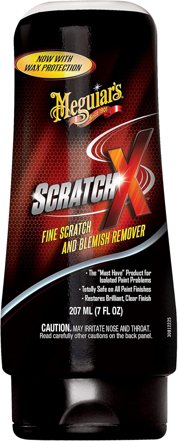 Meguiar's ScratchX Car Paint Scratch Remover, 207ml – New Formula with Micro-Abrasive Technology for Quick & Safe Removal of Fine Scratches, Swirls & Blemishes, Clear Coat Safe, Adds Wax Protection