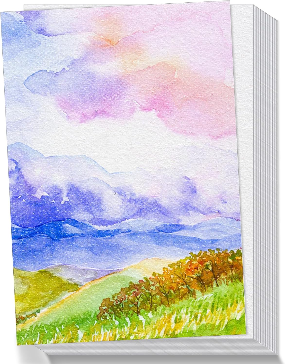 60 Sheets Watercolor Paper, 5 x 7 Inch Cold Press 300GSM/ 140LB Water Color Paper Bulk for Kids Child Adults, Small Off-White Watercolor Drawing Paint Paper for Art Drawing Supplies