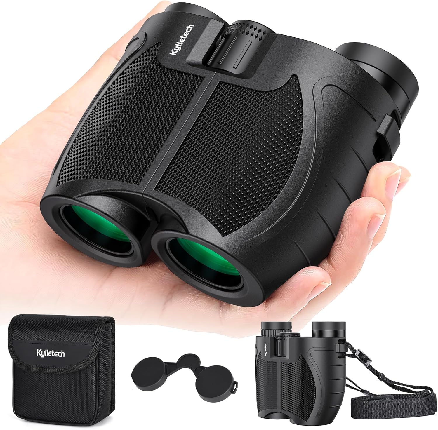 Kylietech Compact Binoculars for Adults Kids, 12x25 Binoculars Lightweight and Waterproof for Bird Watching, Mini Binocular with FMC Lens BAK-4 Prisms for Outdoor, Travel, Concerts