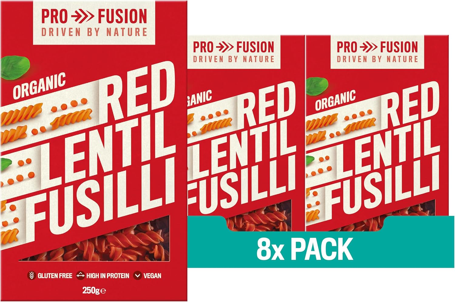 Profusion Organic Red Lentil Fusilli, 250g