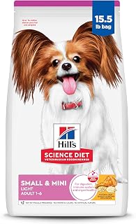 Hill's Science Diet Light , Adult 1-6, Small & Mini Breeds Weight Management Support, Dry Dog Food, Chicken & Barley, 15.5 lb Bag
