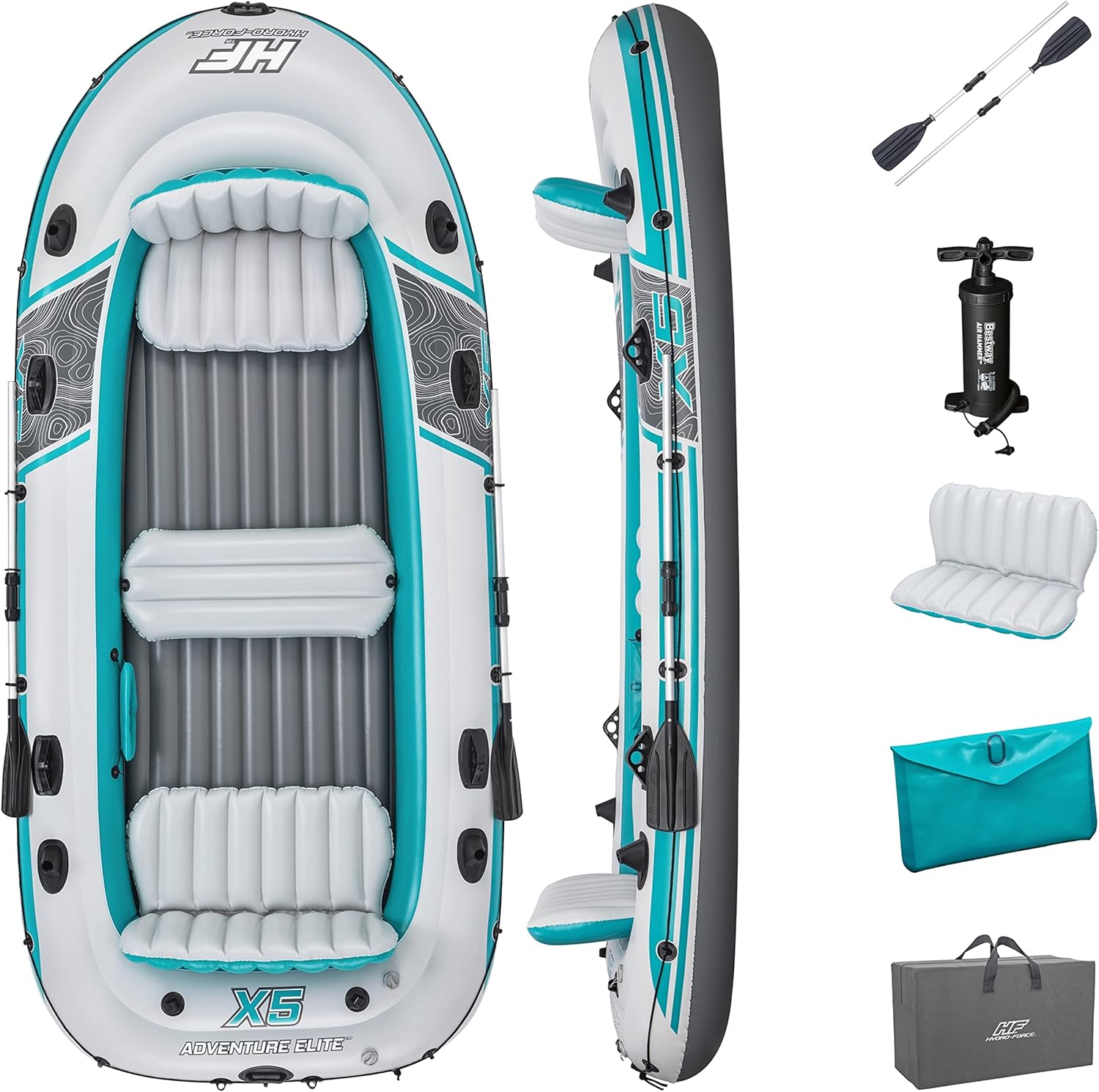 Bestway Hydro-Force Inflatable Raft Set | Inflatable Boat for Kids and Adults | Great for Ponds, Lakes, Rivers
