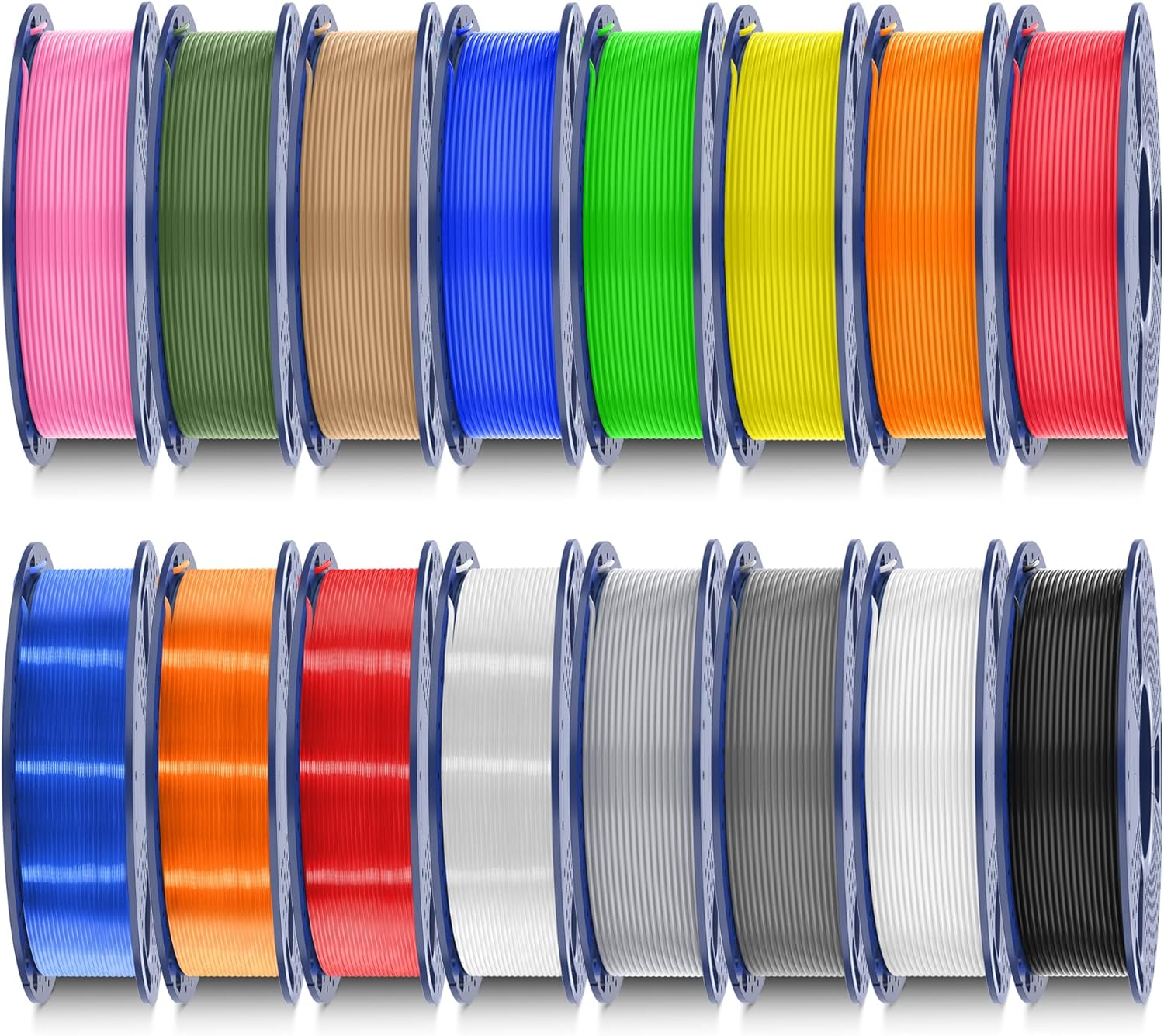 SUNLU 16 Color PLA Filament Bundle Multicolor, 250g PLA 3D Printer Filament 1.75mm, Individually Vacuum Packed, 0.25kg per Spool, 4kg in Total, 16 Pack. (12 Regular Color and 4 Transparent Color)