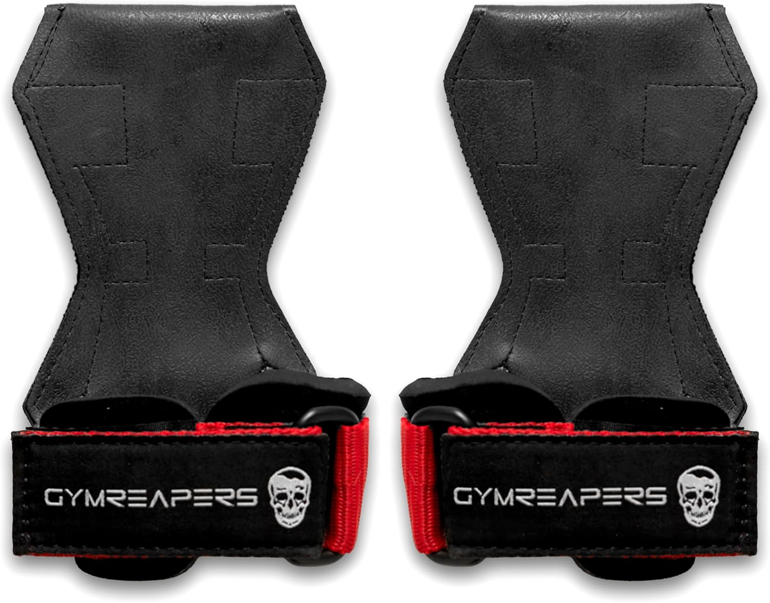 Gymreapers Weight Lifting Grips (Pair) for Heavy Powerlifting, Deadlifts, Rows, Pull Ups, with Neoprene Padded Wrist Wraps Support and Rubber Grip for Bodybuilding