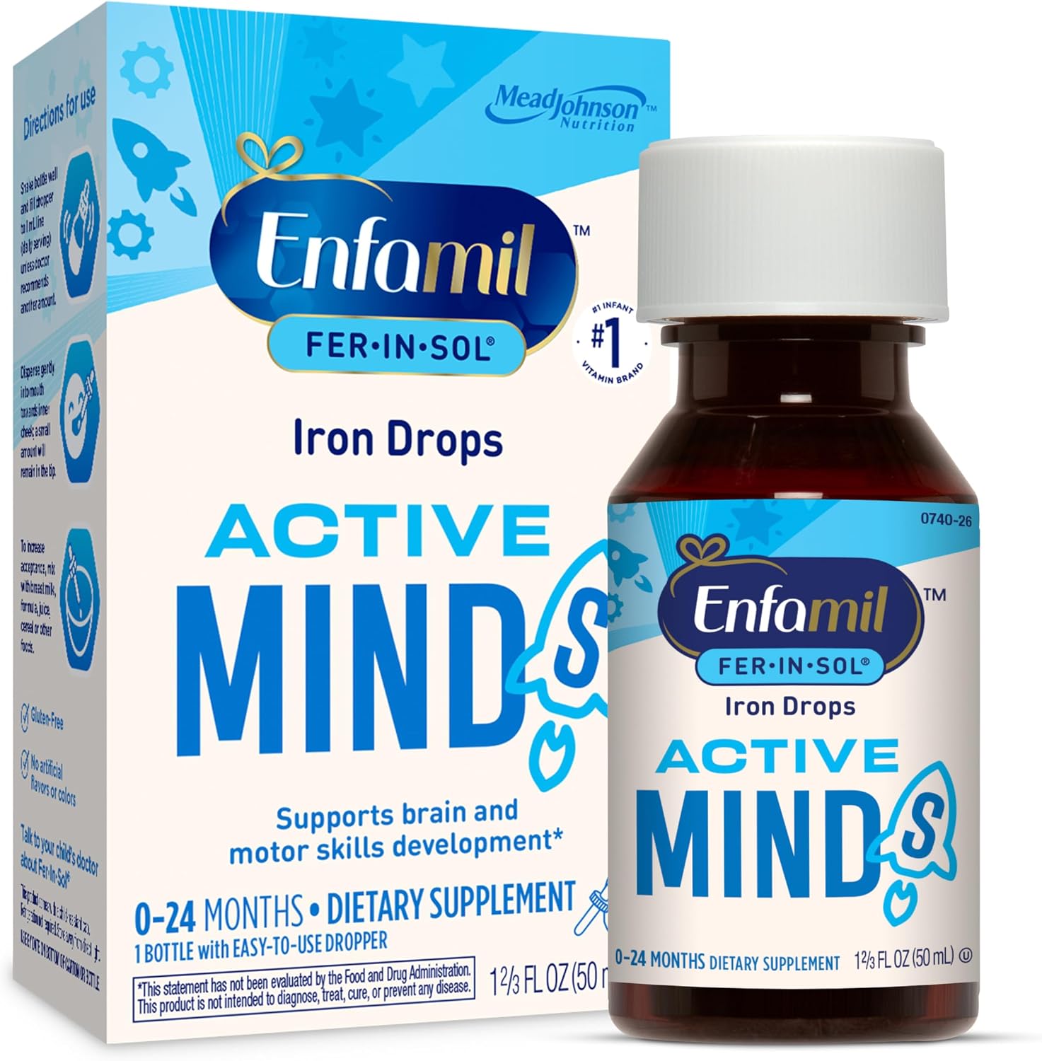 Enfamil Fer-In-Sol Baby Iron Supplement Drops, 50 mL Dropper Bottle
