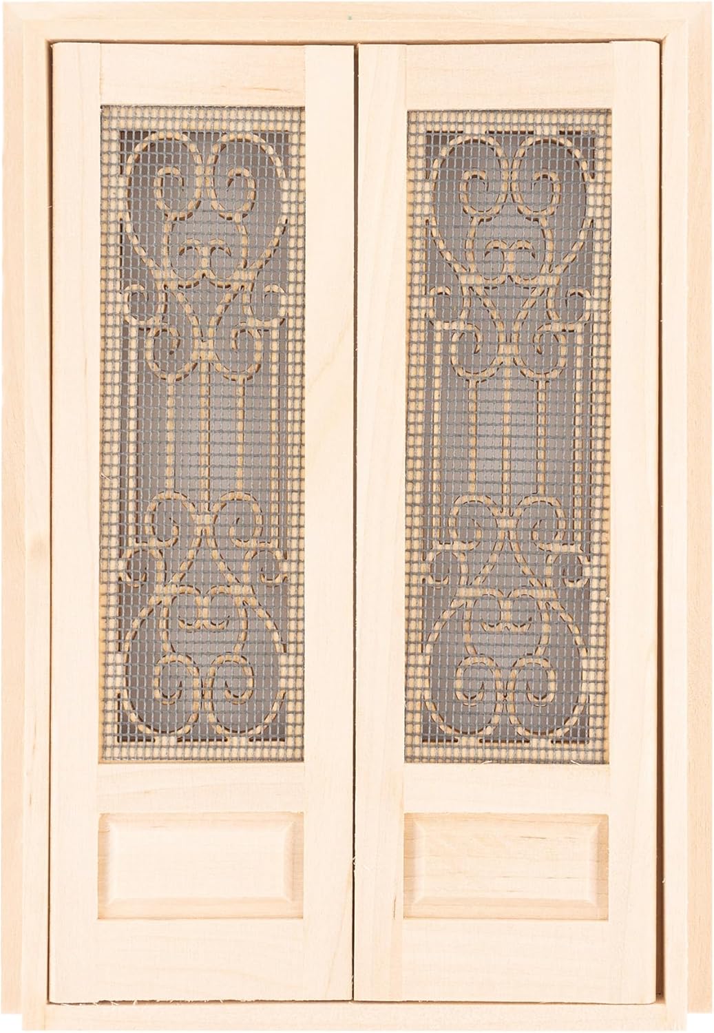 AUEAR, 1:12 Dollhouse Miniature Furniture Unpaint Wooden Doors for DIY Scene Doll Home Craft (2 Horizontal Panel)