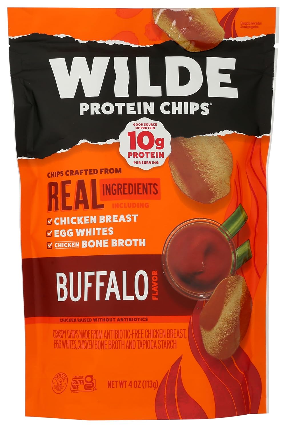 Wilde Snacks Chips Protein Buffalo 4 OZ