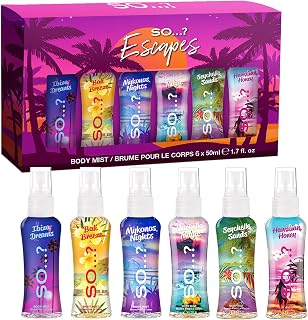 So…?...? Escapes Body Mist Set - Perfumes for Women - Everyday Body Spray for Women - Vegan, Cruelty Free Fragrances - Travel Size Gift Set - 6 pcs