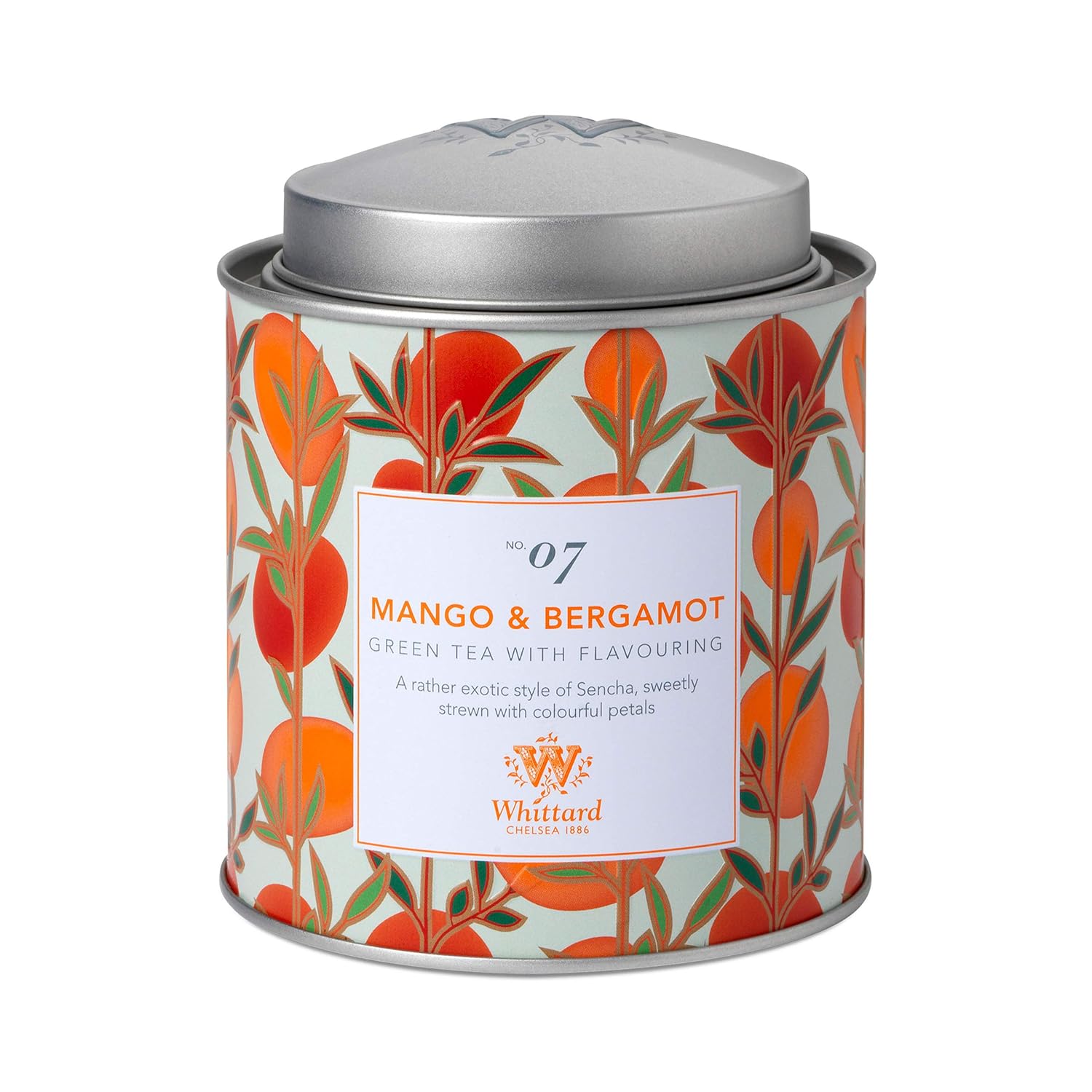 Whittard of Chelsea - Tea Discoveries Mango & Bergamot Caddy - Black Loose Leaf, Vegetarian, Vegan Friendly, Resealable Tin (100g, 1ct)