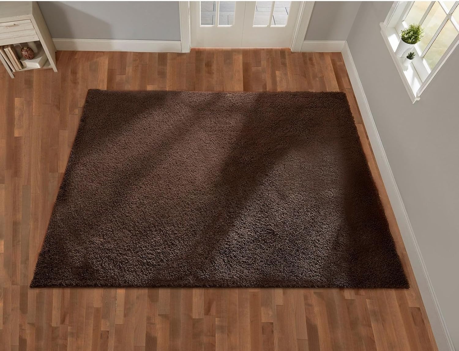 Geneva Non-Shedding Indoor 7.5' x 9.5' Shag Area Rug Living Room Dining Room Bedroom Non-Slip - Oak
