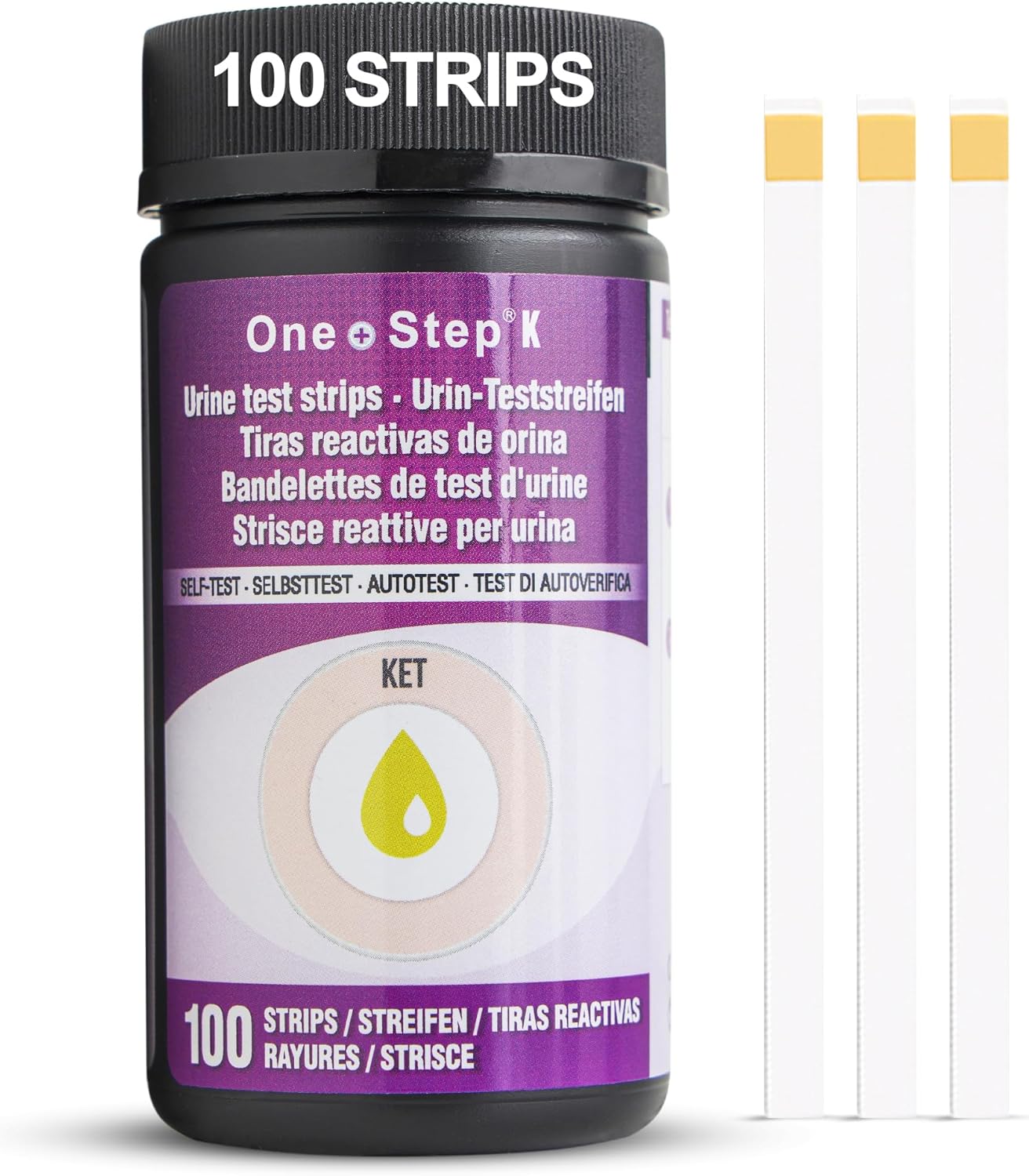 One Step 100 x Ketone Test Strips - Ketosis Urine Dipstick Tests