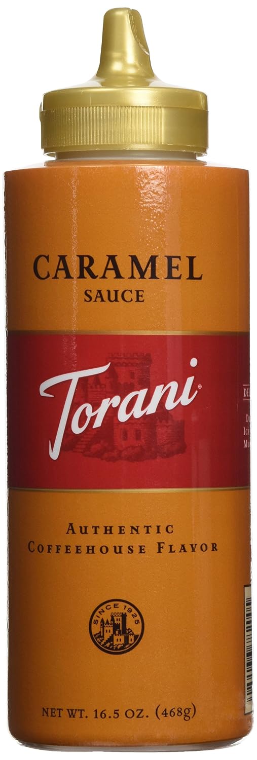 Torani Caramel Sauce, 16.5 oz Squeeze Bottle (2-Pack)