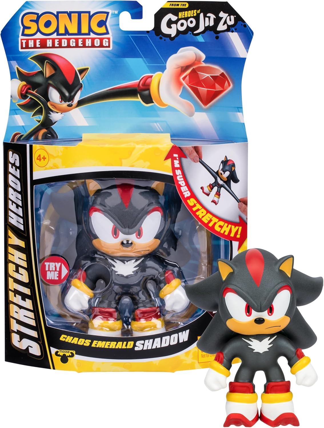Heroes of Goo Jit Zu Sonic the Hedgehog - Chaos Emerald Shadow Stretchy Hero, Squeeze Shadow's Body To Reveal The Chaos Emerald Within His Goo.