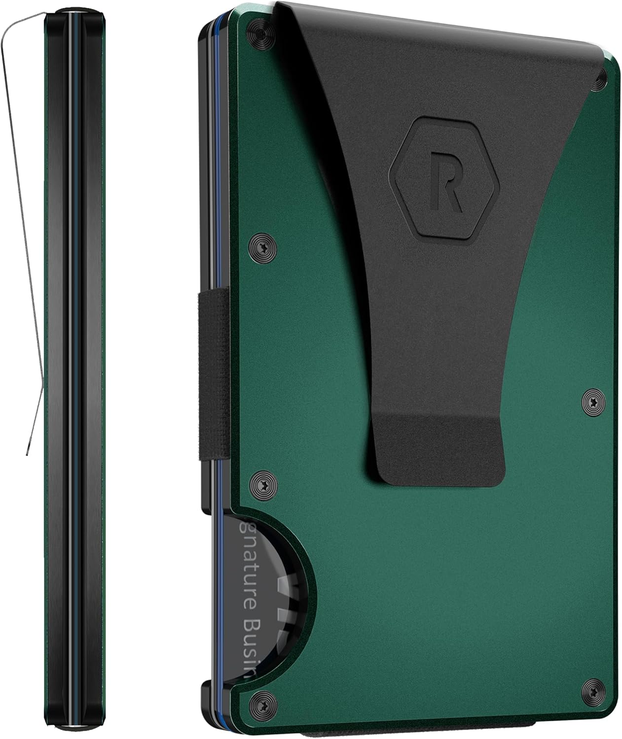 Ridge Wallet for Men - Slim Minimalist Compact Wallet and Card Holder, RFID Protected Front Pocket Wallets for Men with Integrated Money Clip (Forest Green)