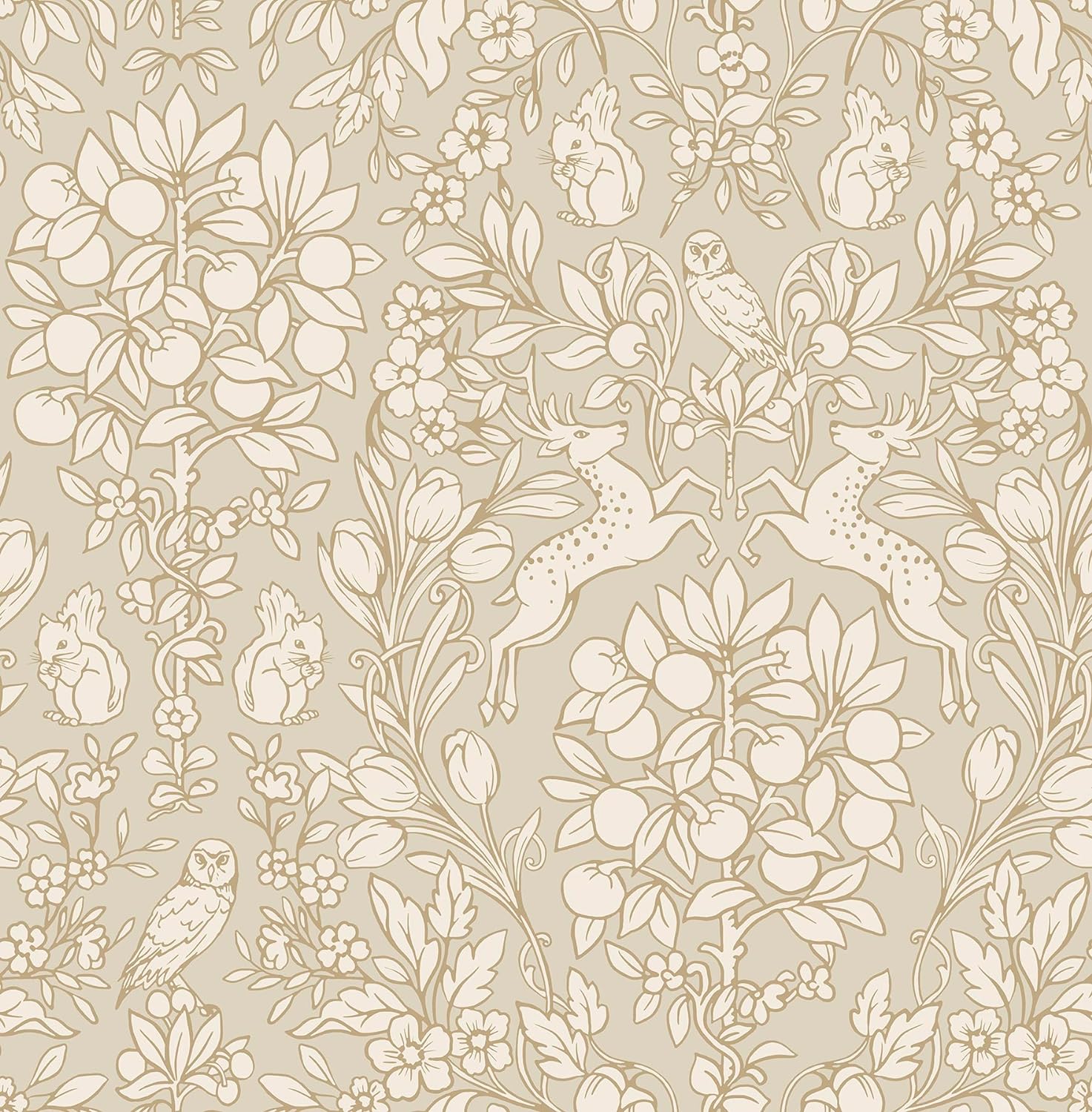 NuWallpaper Taupe Enchanted Peel & Stick Wallpaper