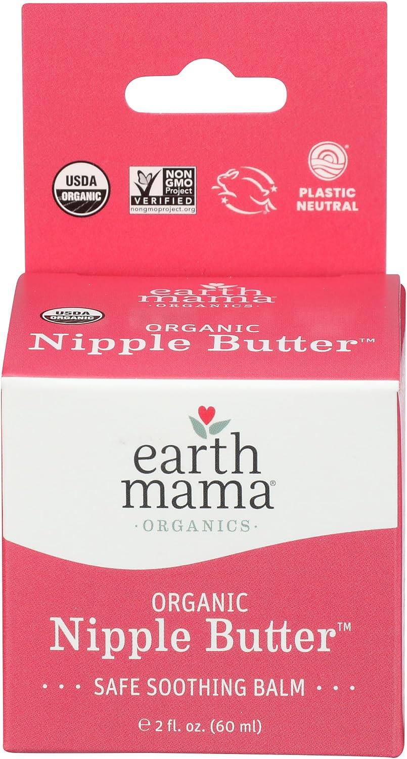 Earth Mama Organic Nipple Butter for Breastfeeding and Dry Skin, 2-Fluid Ounce