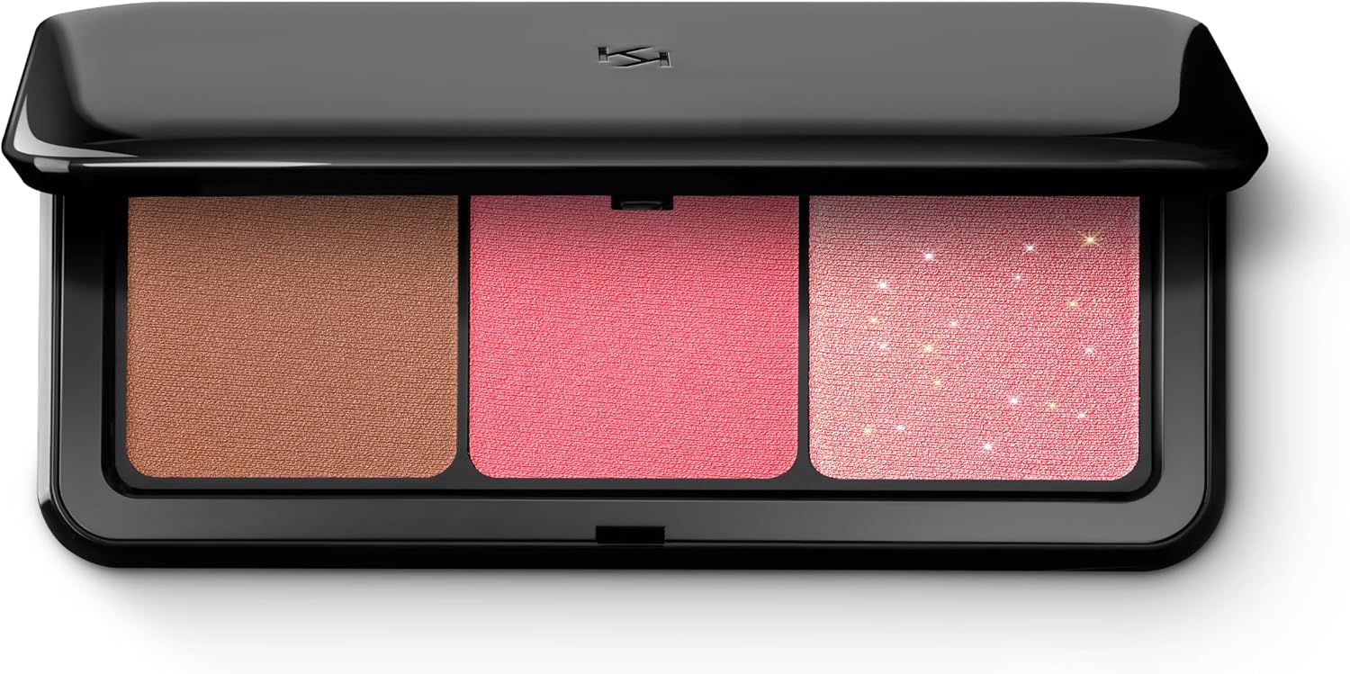 KIKO Milano Multi Finish Trio Blush & Bronzer Palette 03 | Face Palette With 1 Bronzer And 2 Blushes In Matte And Metallic Finishes