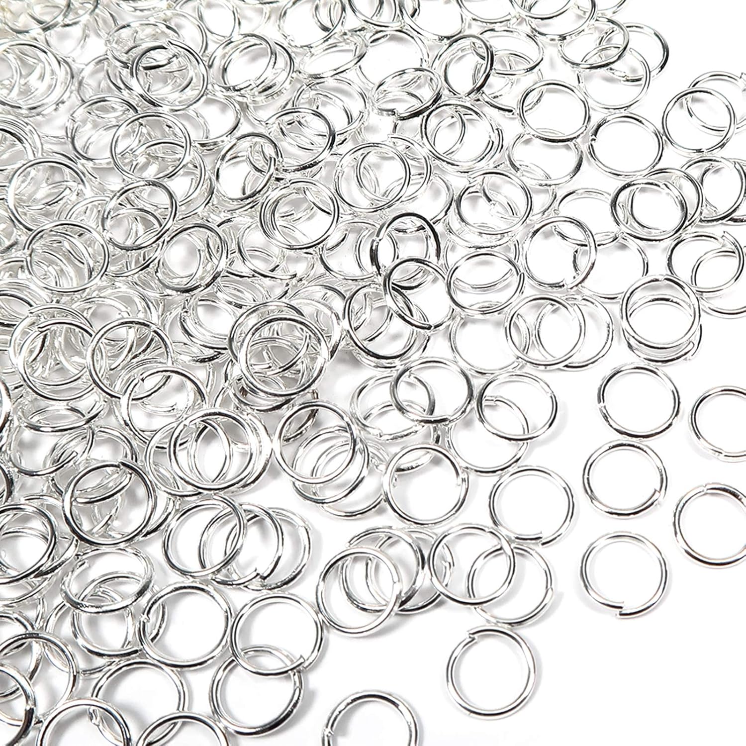 TOAOB 1000pcs Open Jump Rings Silver Tone Jewellery Findings Jewelry Connector Rings 6mm for Jewelry Making