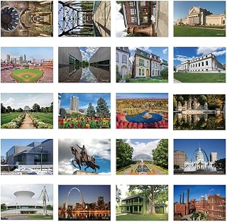 xtvinvm US City Saint Louis Missouri Travel Postcards from Around the World Vintage Postcard Pack for Mailing Business Christmas Holiday Birthday Postcards with Mailing Side Set of 20
