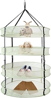 iPower 4-Tier Foldable Collapsible Mesh Clothes Hanging Dryer Drying Rack, Lay fold Flat Dry Hanger for Laundry, Sweater, Swimsuit, Underwear and Toys