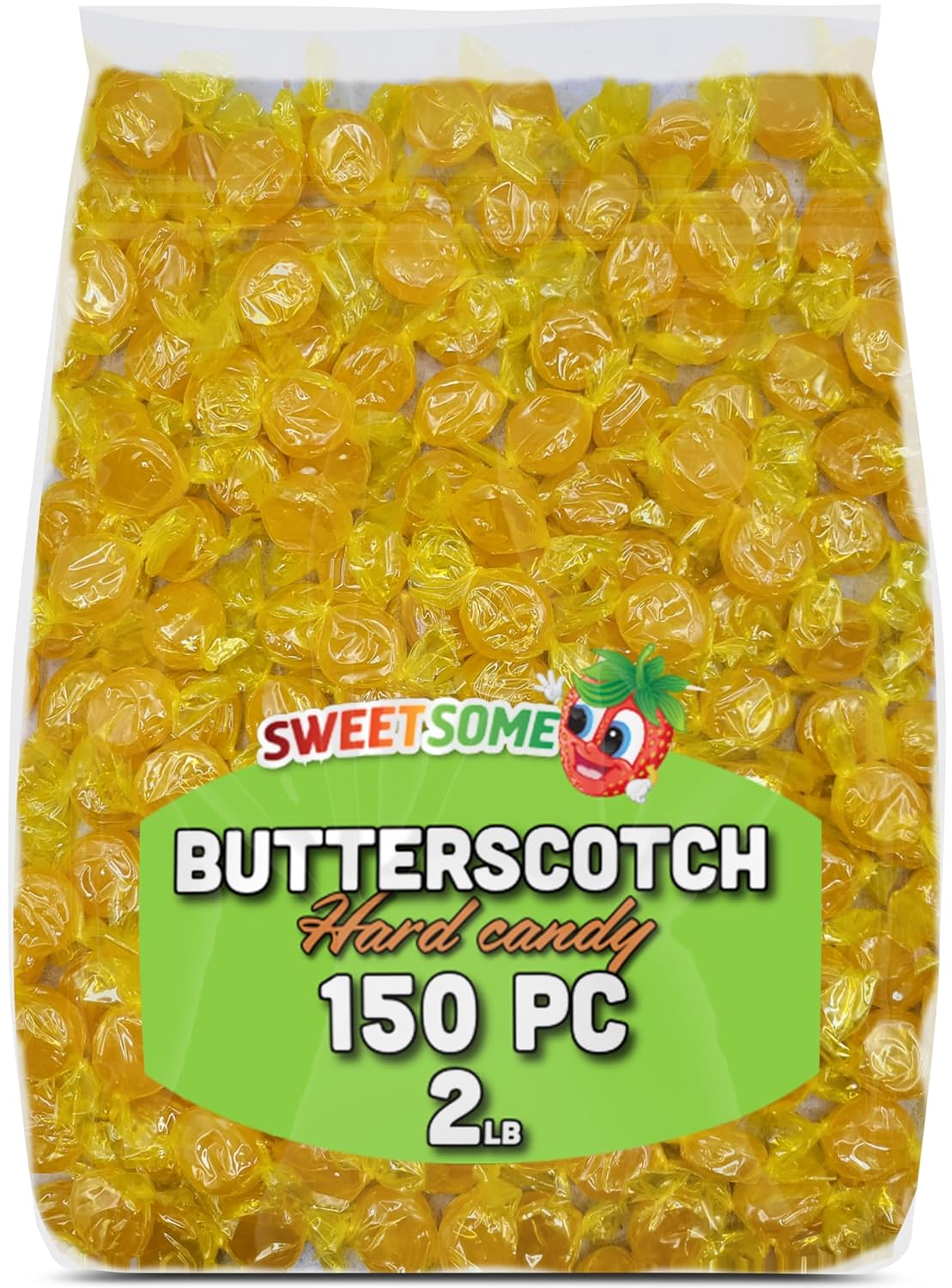 Butterscotch Hard Candy – Smooth Butterscotch Buttons, Rich, Golden Classic (2 lb Bag) Aprox 150 Pieces