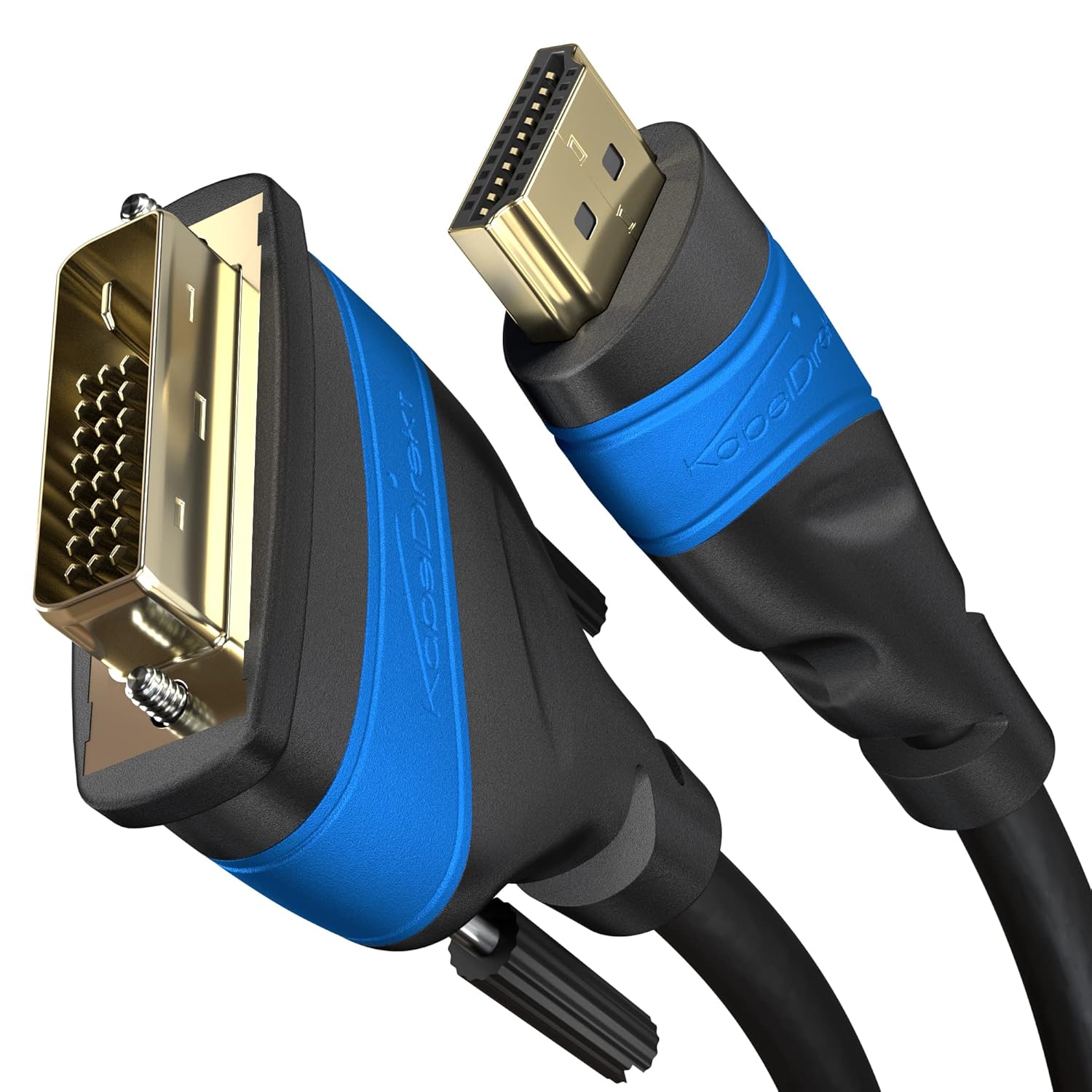 HDMI DVI adapter cable with A.I.S. signal interference protection – 1.5m (bi-directional monitor cable, 24+1 Pin, connect HDMI device to DVI monitor or vice versa, Full HD/1080p) by CableDirect