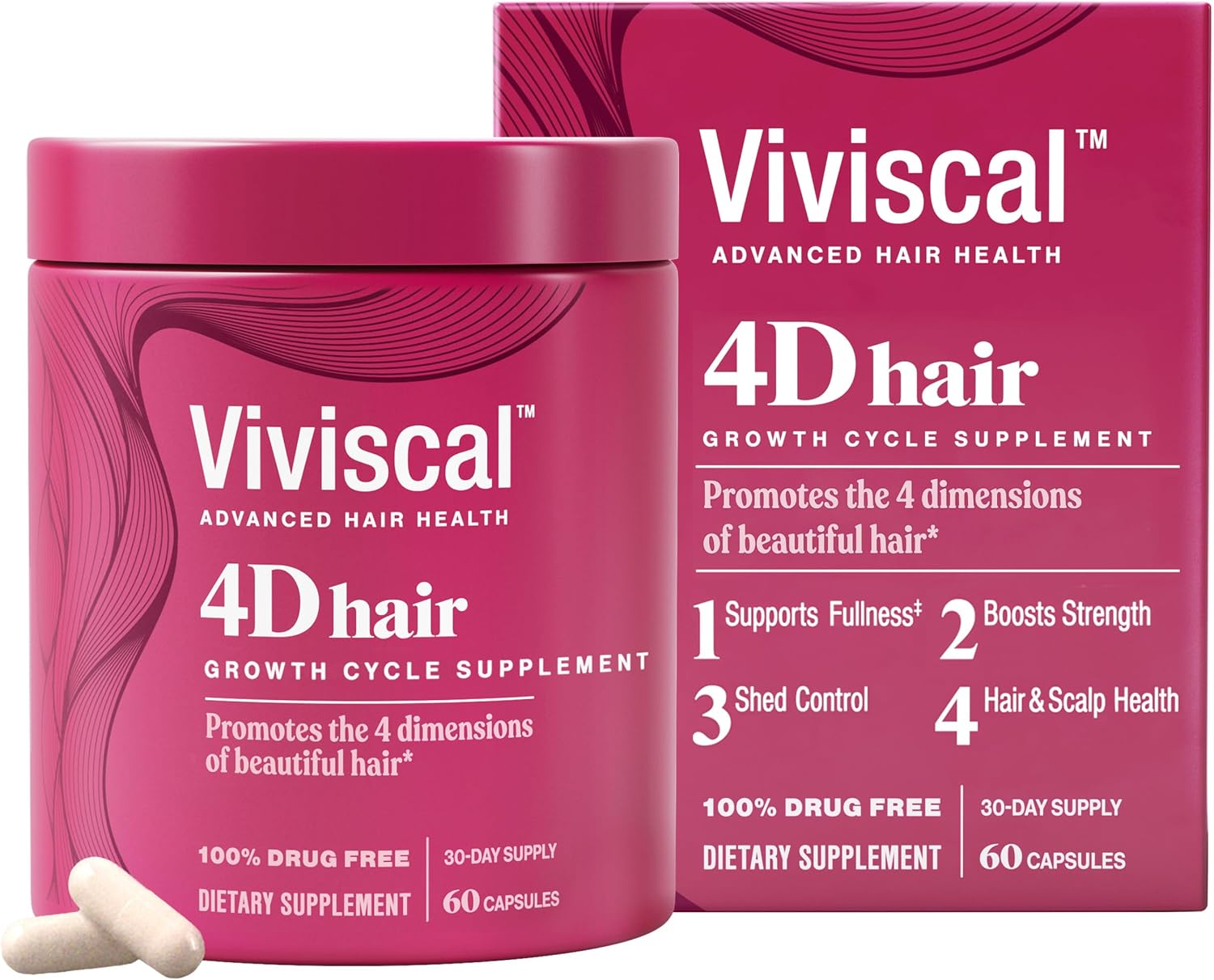Viviscal 4D Hair Growth Cycle Supplements for Women, 60 Count