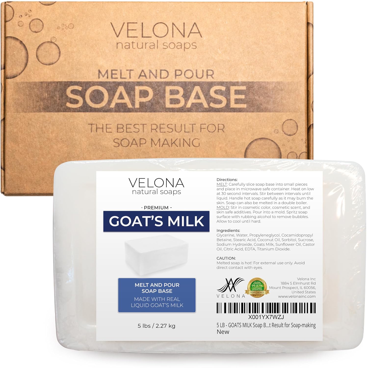 velona 5 LB - Goats MILK Soap Base SLS/SLES free | Melt and Pour | Natural Bars For The Best Result for Soap-making