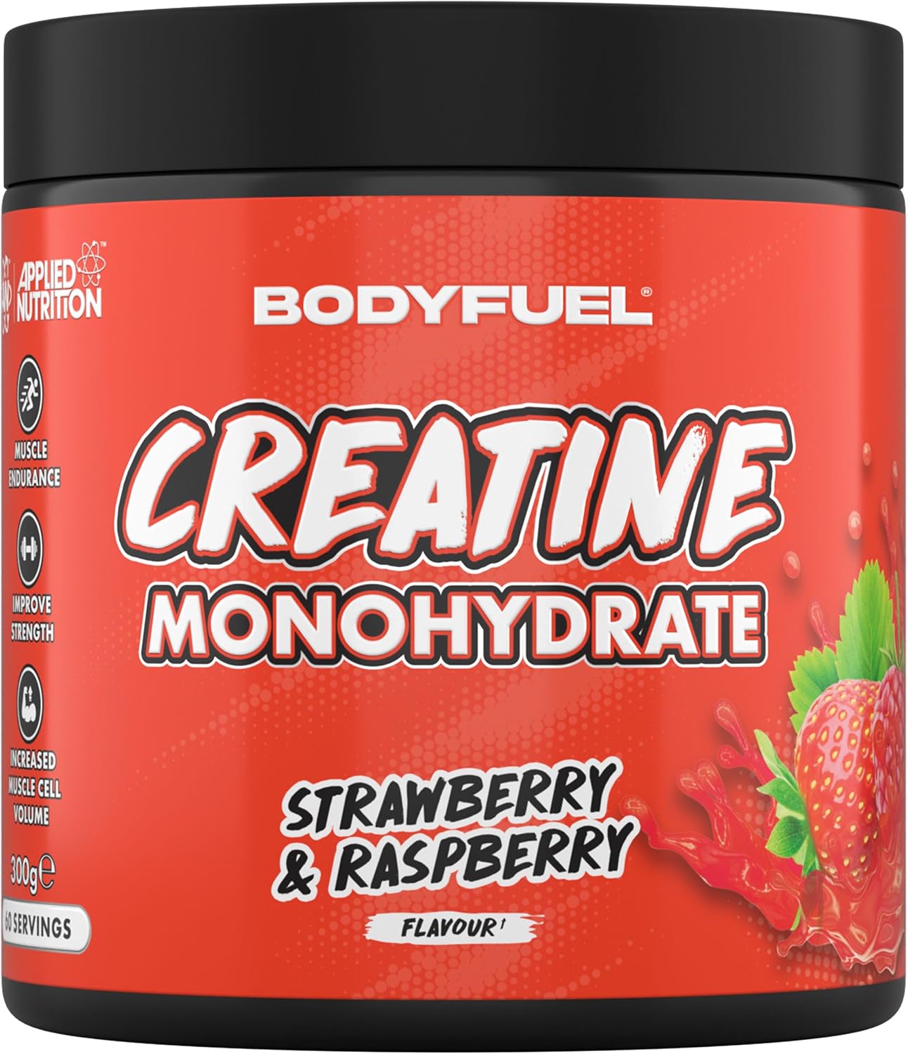 Applied Nutrition BodyFuel Creatine Monohydrate Powder, Increases High-Intensity Physical Performance, Strawberry & Raspberry (300g - 60 Servings)