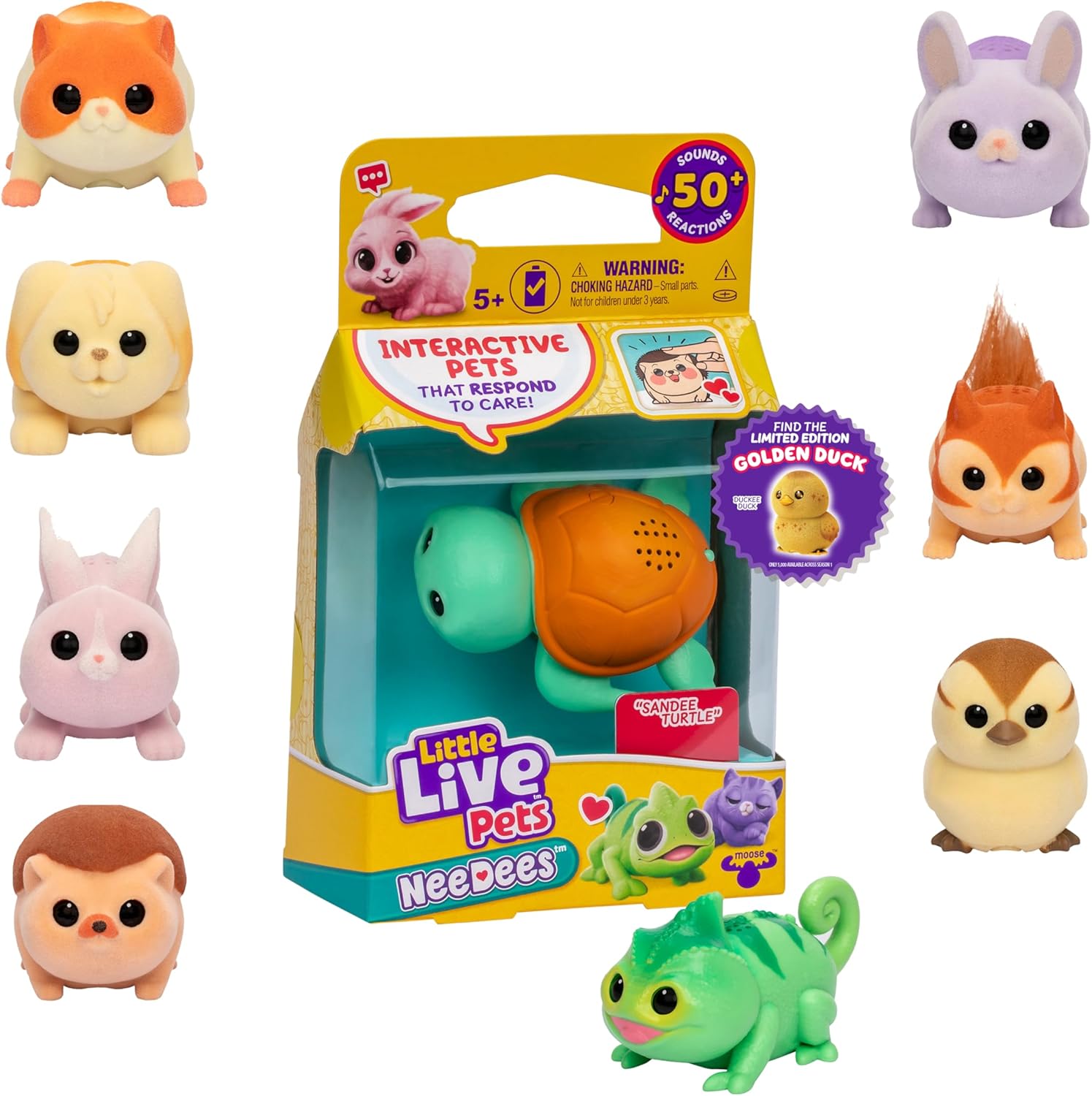 Little Live Pets NeeDees | Interactive Wearable Take-Anywhere Electronic Toy That Responds to Care, Listen to Their Needs, Respond in Time & Score Points. Over 50 Sounds & Reactions. Collect All 13