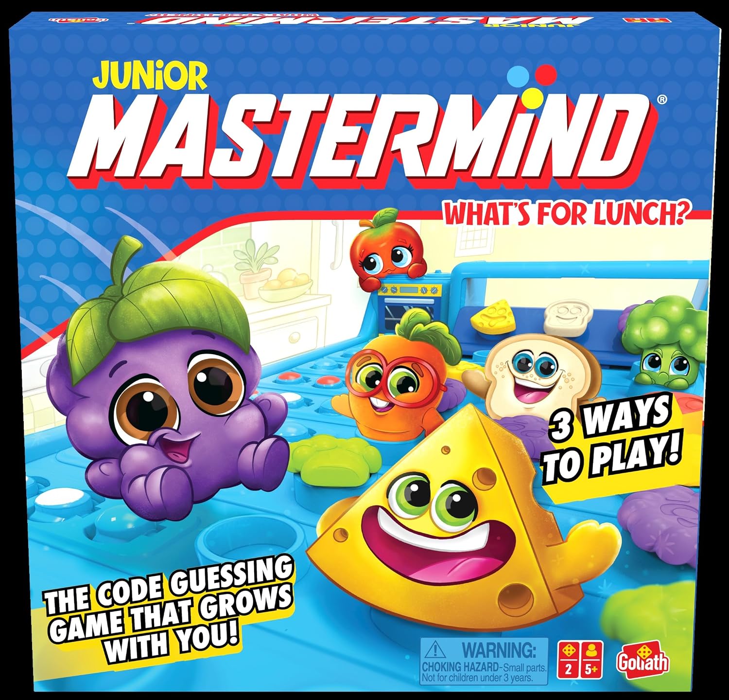 Goliath Mastermind Junior: What's for Lunch? Codebreaking Game | Three Levels of Play | 2 Players, Ages 5+