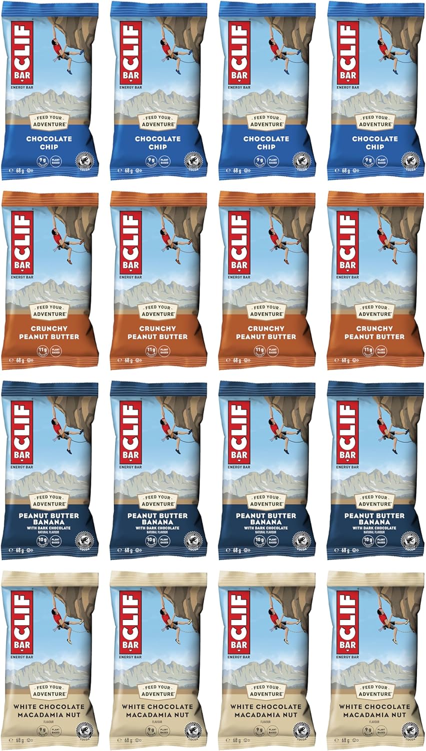 CLIF Bar ENERGY BAR Mixed Flavour Variety-Pack x 16 bars | Nutritional Bar | Source of Plant Based Protein |16 bars x 68g