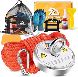 Fishing Magnet Kit,1000Lb Super Strong Fishing Magnets kit with 66 Ft Rope,Large Neodymium Magnetic Fishing with Powerful Magnetic Force, Ideal for for Treasure&Underwater Cleaning-3.54 Inch