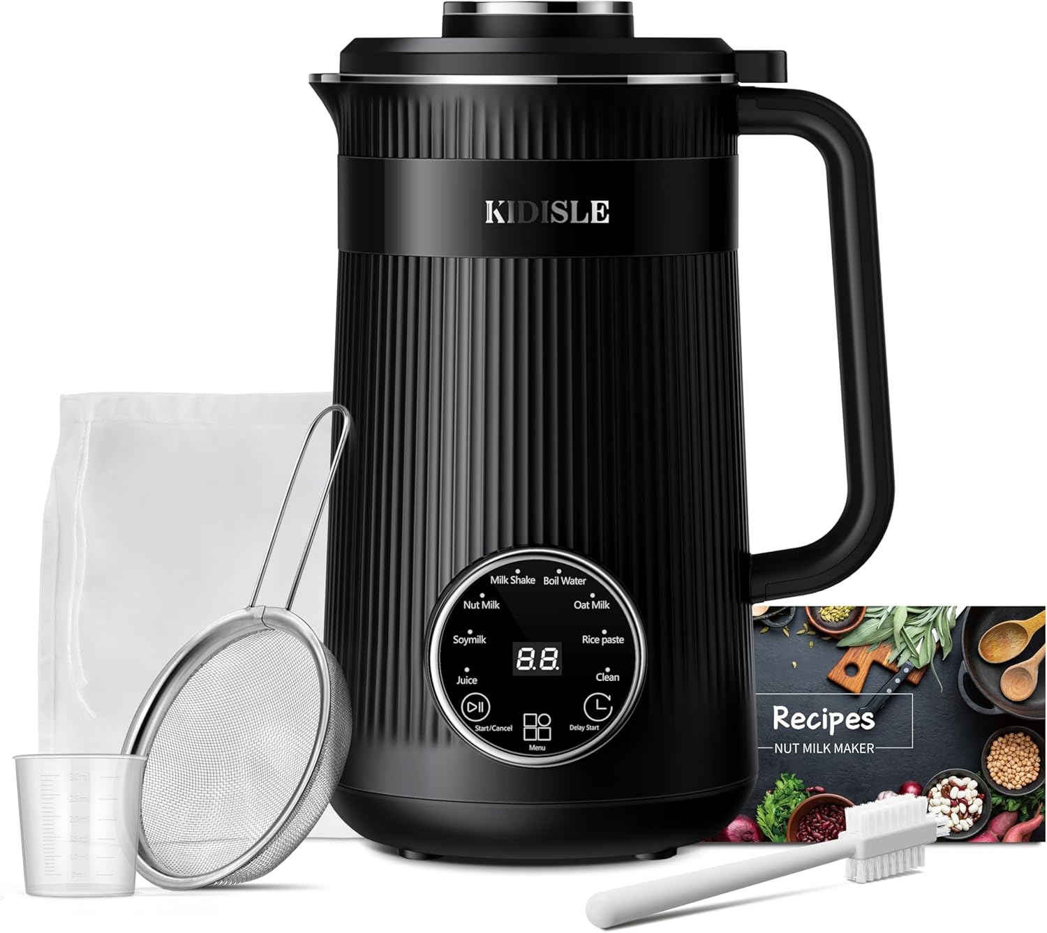 32oz Automatic Soy Machine for Homemade Almond, Oat, Coconut, Soy, Plant Based Milks and Non Dairy Beverages with Delay Start/Keep Warm/Self-Cleaning/Boil Water