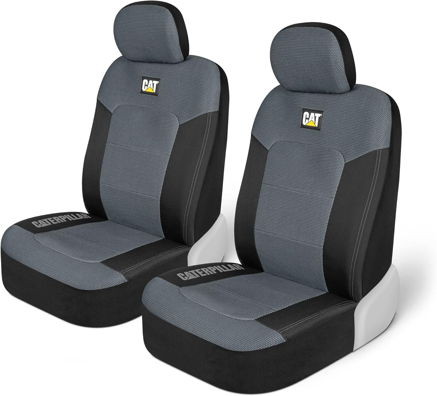 CAT MeshFlex Automotive Seat Covers for Cars Trucks and SUVs – Gray Car Seat Covers for Front Seats, Truck Seat Protectors with Comfortable Mesh Back, Set of 2
