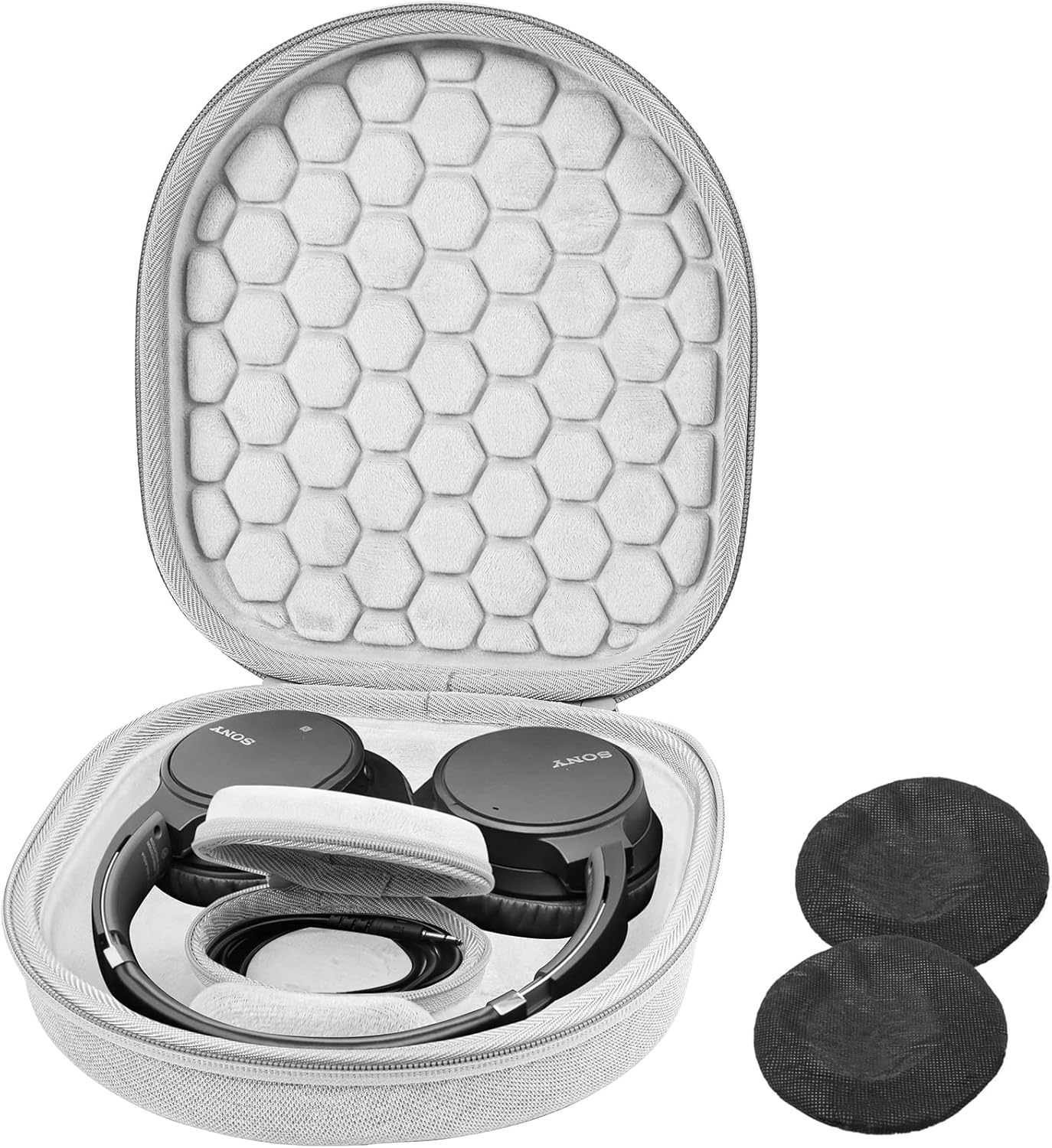 ProCase Hard Case for Sony WH-CH720N/ WH-CH710N/ WH-CH520/WH-CH510/ WH-1000XM5/ WH-1000XM4/ WHXB910N/ Bose 700 Wireless Noise Cancelling Headphones, Travel Carrying Bag with 2 Dust Covers-Grey