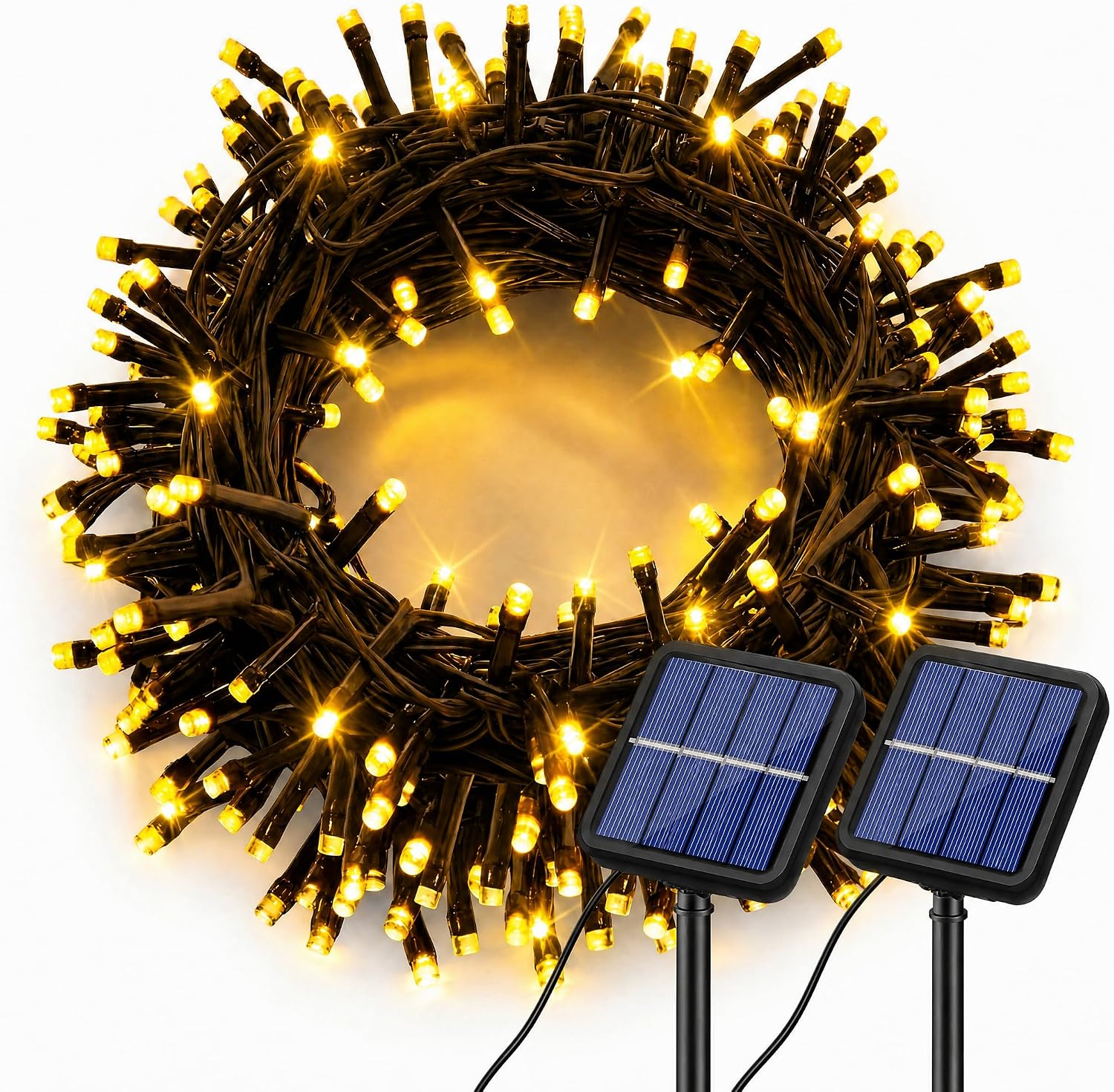 2 Pack Solar Lights Outdoor Garden String, 40FT 120 LED Fairy Light