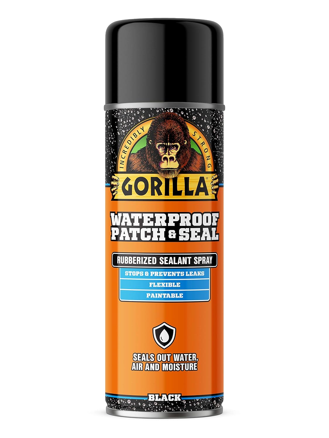 Gorilla Waterproof Patch & Seal Rubberized Sealant Spray; Black; 16oz (Pack of 1)