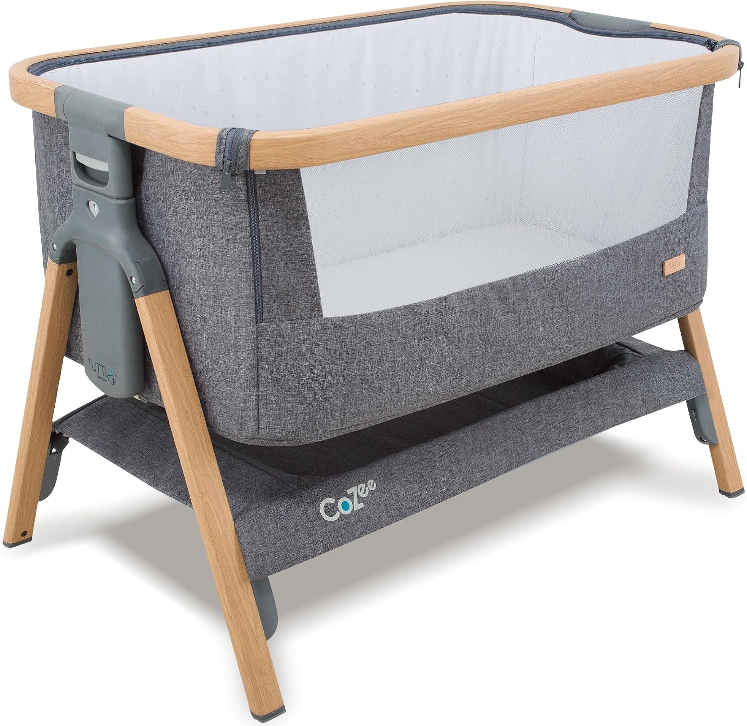 Tutti Bambini CoZee® Bedside Crib 0-6 Months - Oak & Charcoal