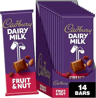 CADBURY DAIRY MILK Fruit & Nut Milk Chocolate Candy Bars, 3.5 oz (14 Count)