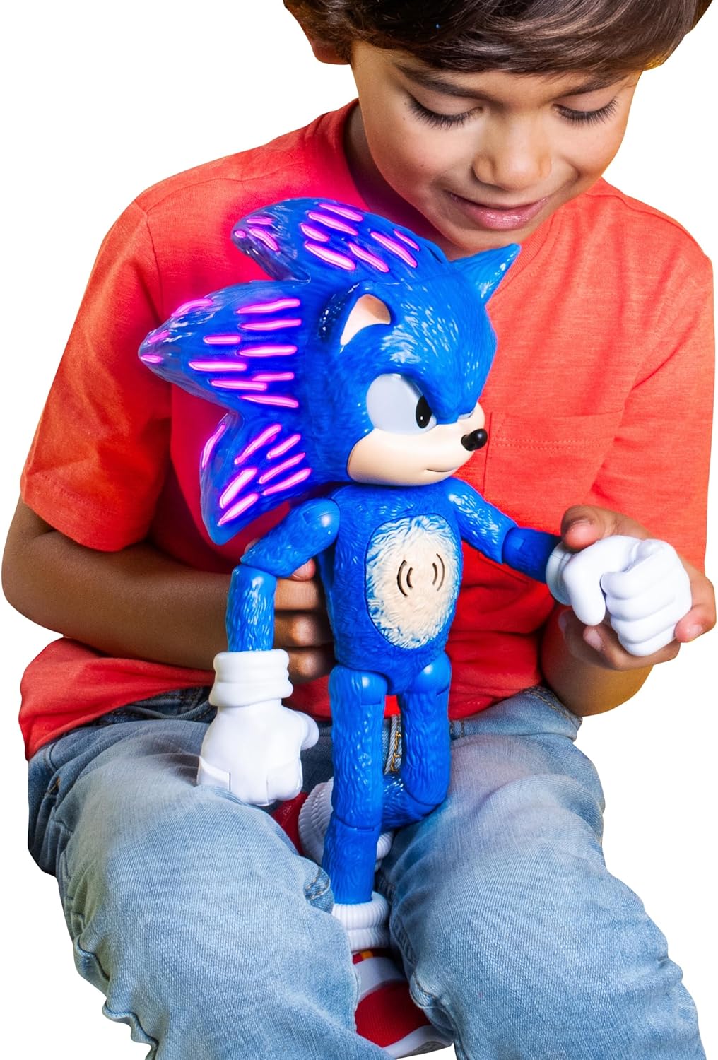 Sonic The Hedgehog 3 Ultimate Talking Sonic 34cm / 12-Inch Figure, Features 30+ Iconic and Humorous Phrases and Sounds from the Movies, Light-Up Eyes and Quills