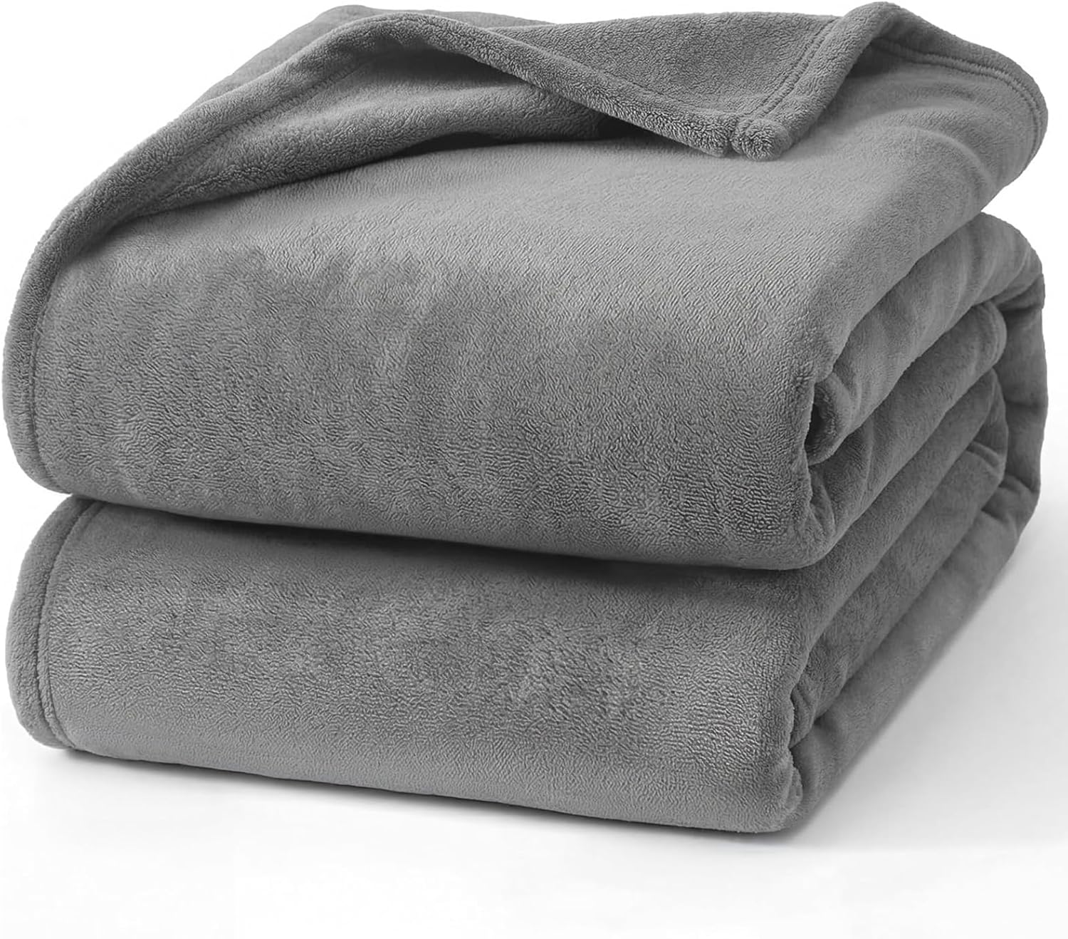 Hansleep Queen Grey Fleece Blanket, Soft Flannel Bed Blanket | Fuzzy Cozy Blanket 90x90 Inches, Multi-use for Bed, Sofa, Couch, Travel, Camping, All Season Warm Lightweight Cover