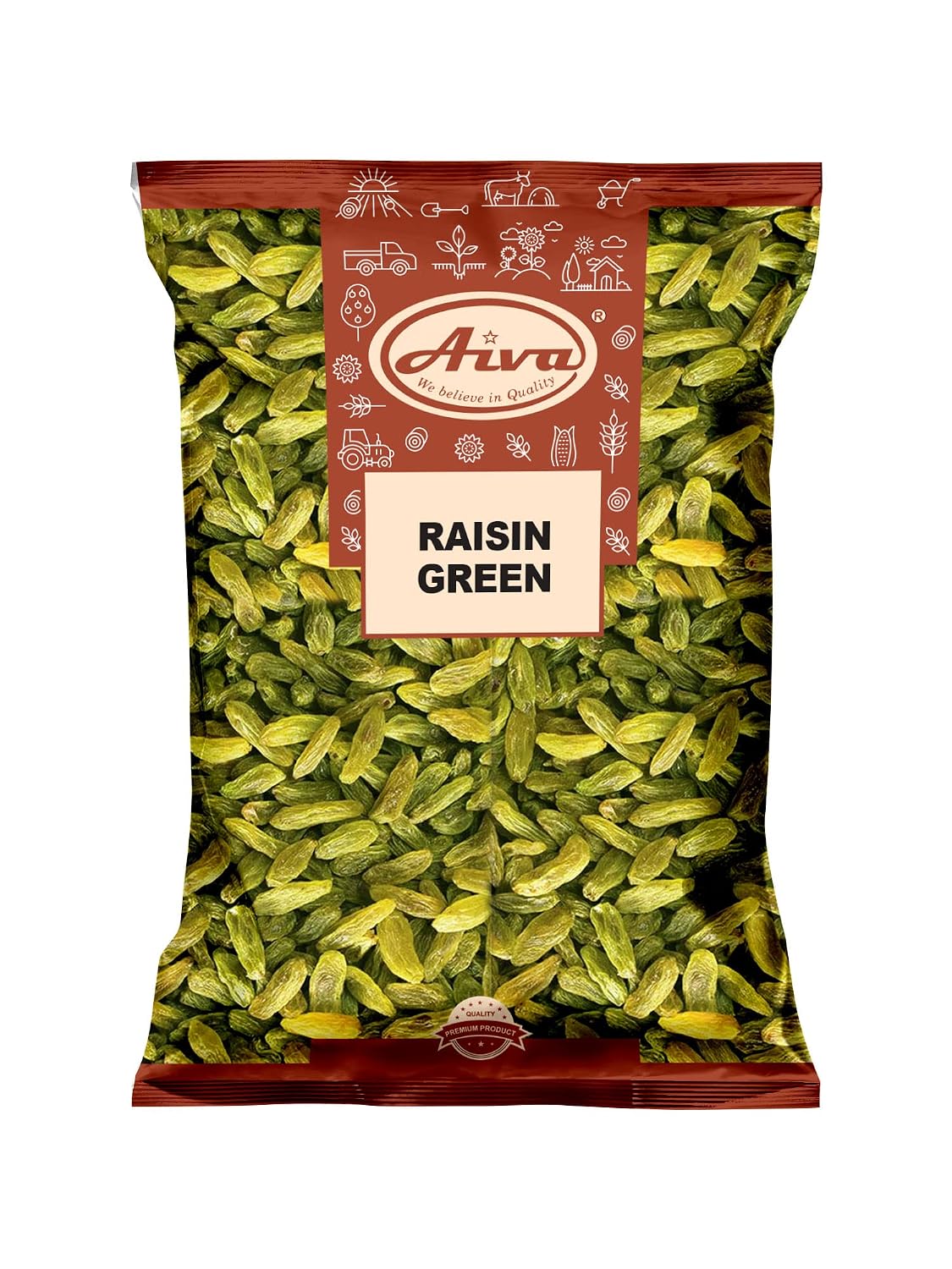 Aiva Green Raisins (2 LB) Bulk– Premium Seedless Dried Fruit for Snacking, Baking, and Cooking