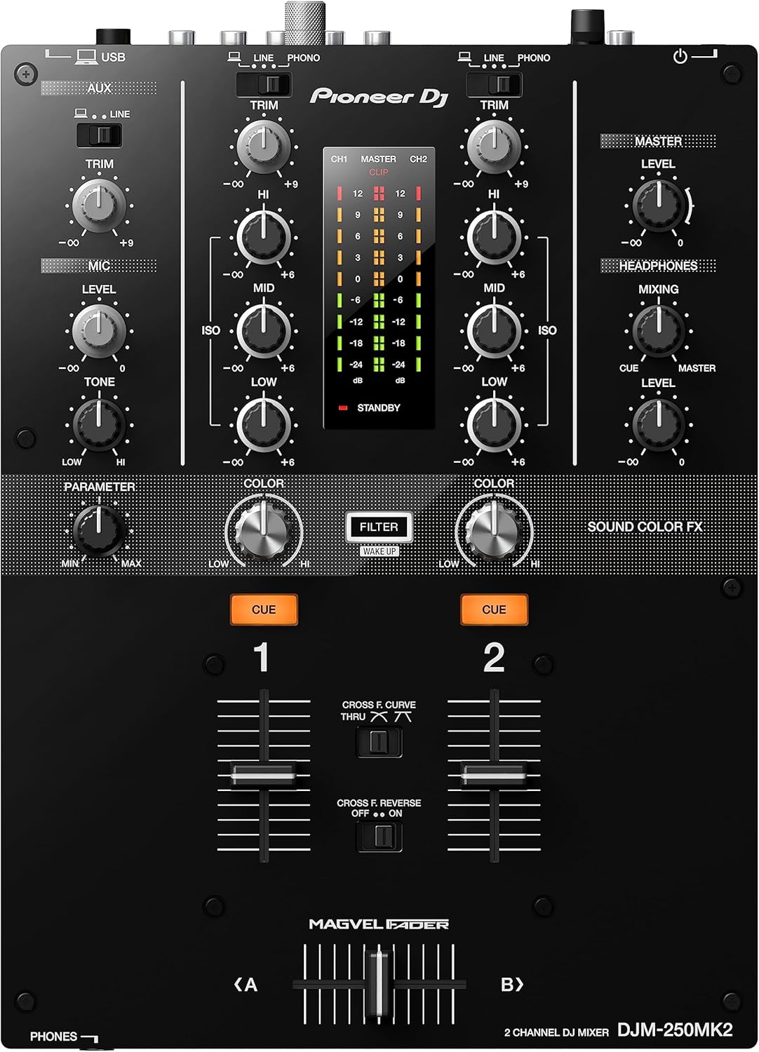 Pioneer DJ DJM-250MK2 2-Channel DJ Mixer