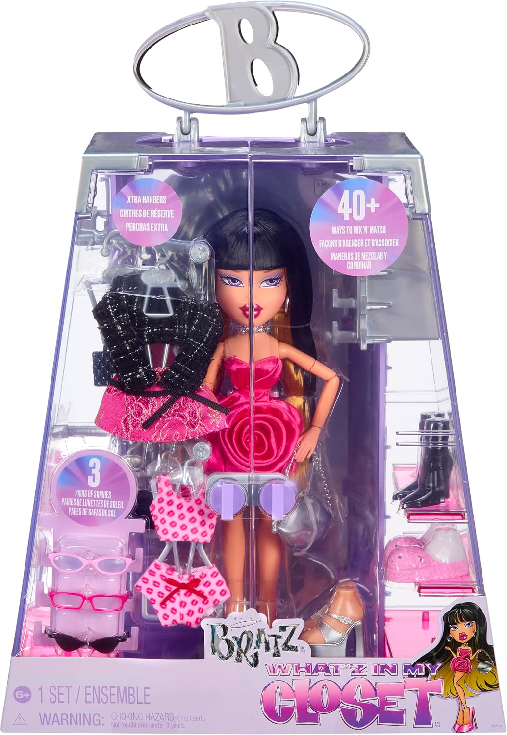 Bratz What'z in My Closet Playset with Dana Fashion Doll, Outfits, Shoes, Mirror & Accessories