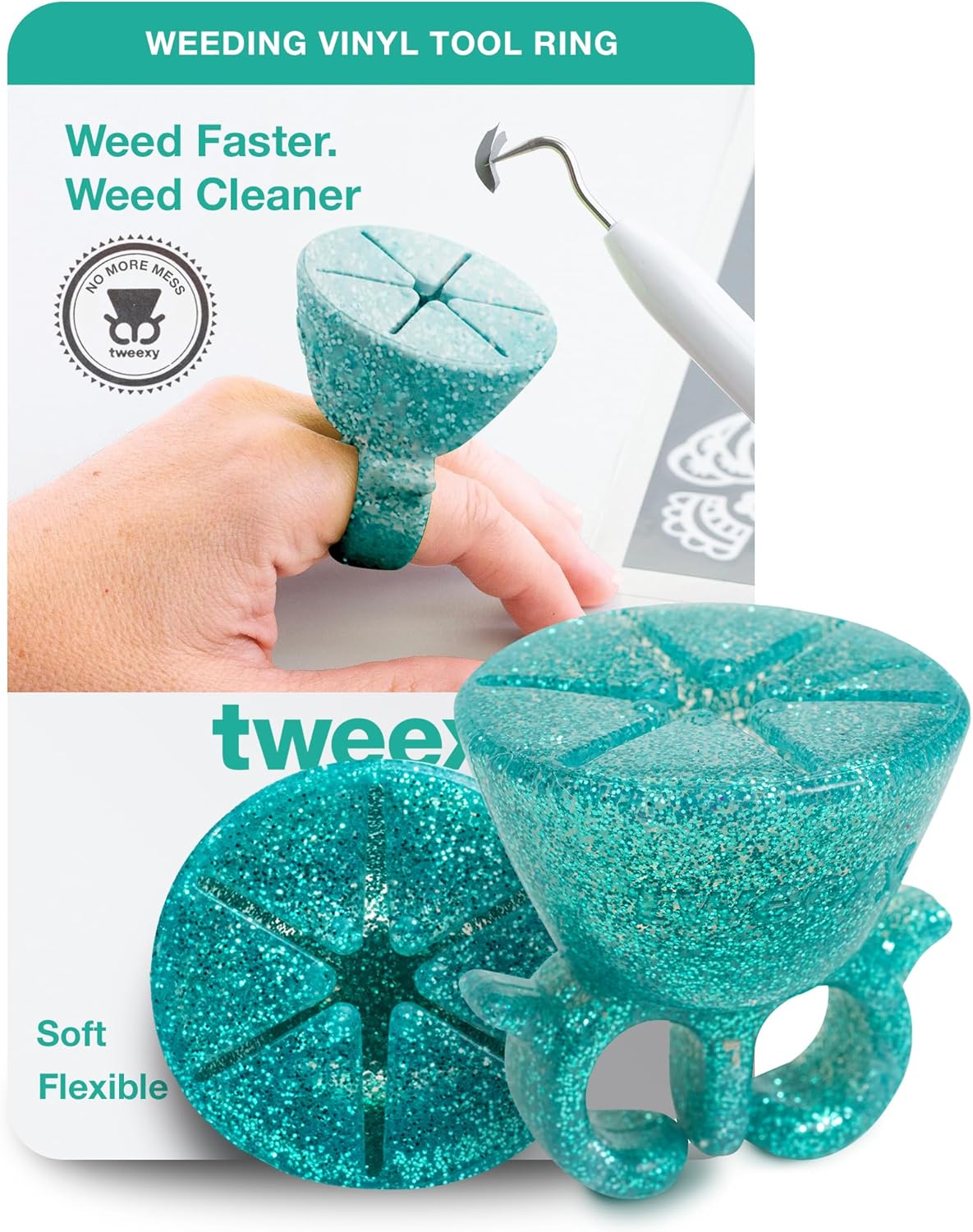 tweexy Craft Vinyl Weeding Scrap Collector Ring | Weeding Tools for Vinyl Heat Transfer, HTV Crafting & Adhesive Paper Sheets Holder | Portable Heat Press Accessories and Supplies (Mermaid)
