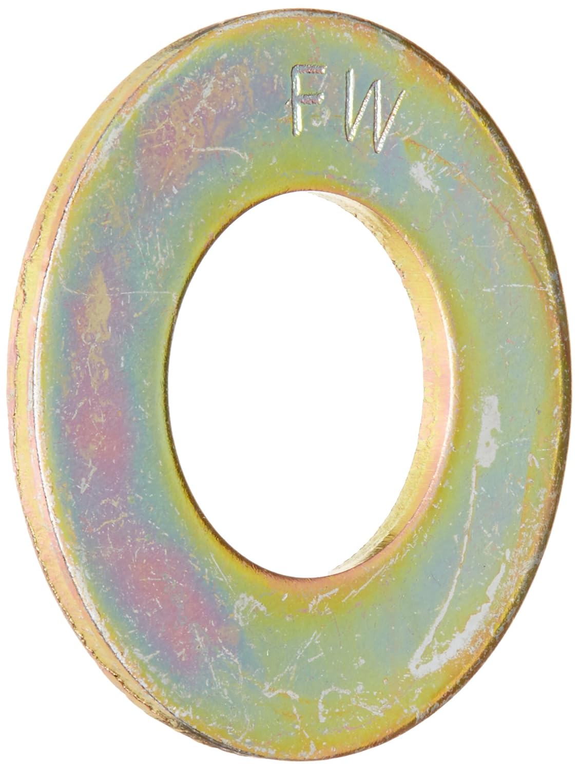 Small Parts Steel Flat Washer, Zinc Yellow Chromate Plated Finish, Grade 8, ASME B18.22.1, 5/8" Screw Size, 21/32" ID, 1-5/16" OD, 0.135" Thick (Pack of 25)
