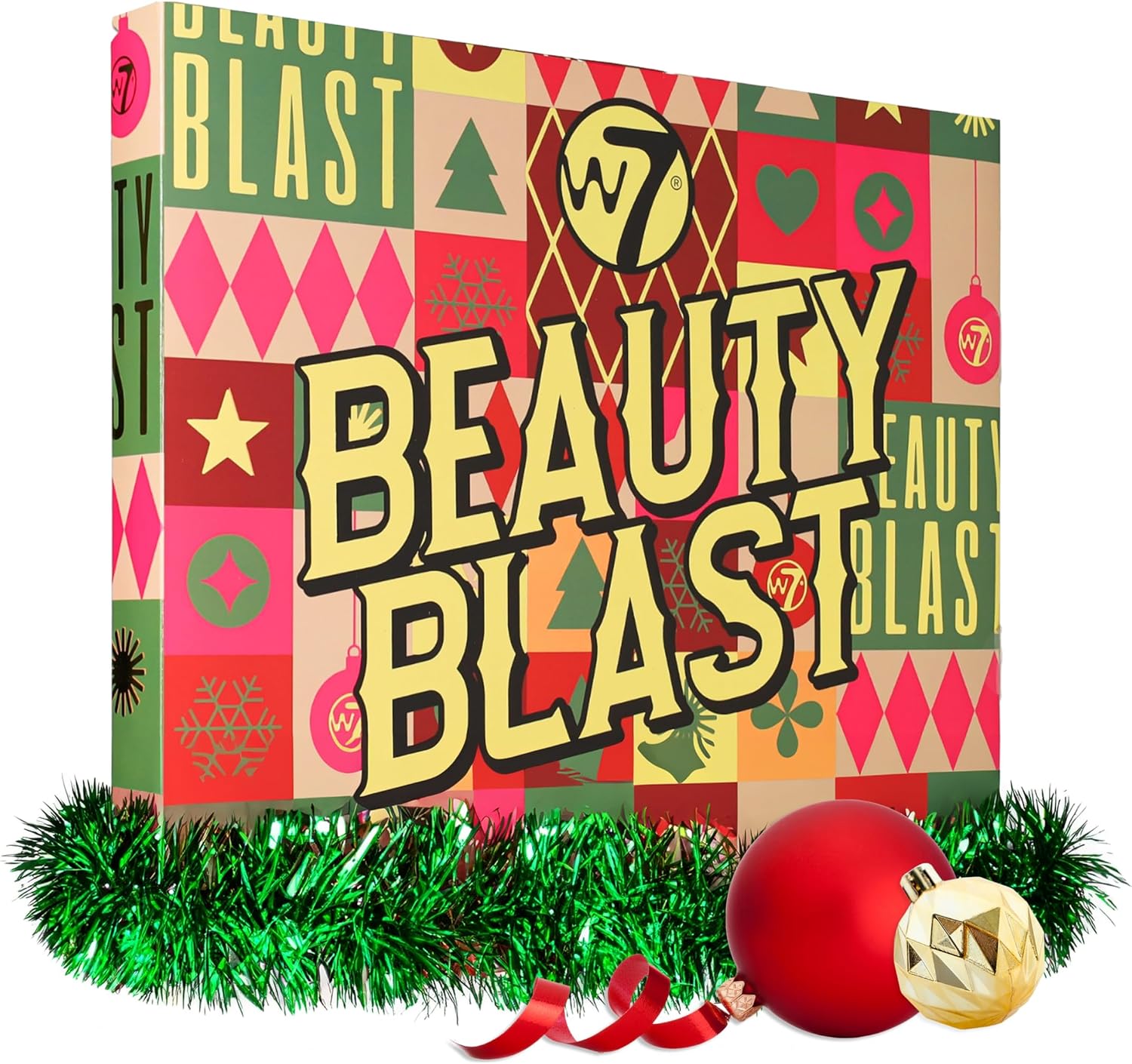 W7 Beauty Blast Advent Calendar 2024-24 Individually Boxed, Makeup & Cosmetic Surprises For Christmas - Cruelty Free, Holiday Gifting