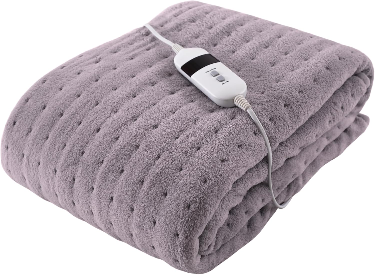 Silentnight Comfort Control Heated Throw Blanket - Luxury Fleece Electric Heated Overblanket for Sofa Bed with 9 Heat Settings, Fast Heat-up and Safety Shut Off - Machine Washable - 120x160cm - Grey